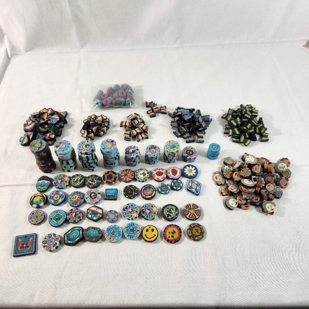 Necklace Crafting Charms LOT Mushrooms Butterflies 1960s Theme Hard Rubber